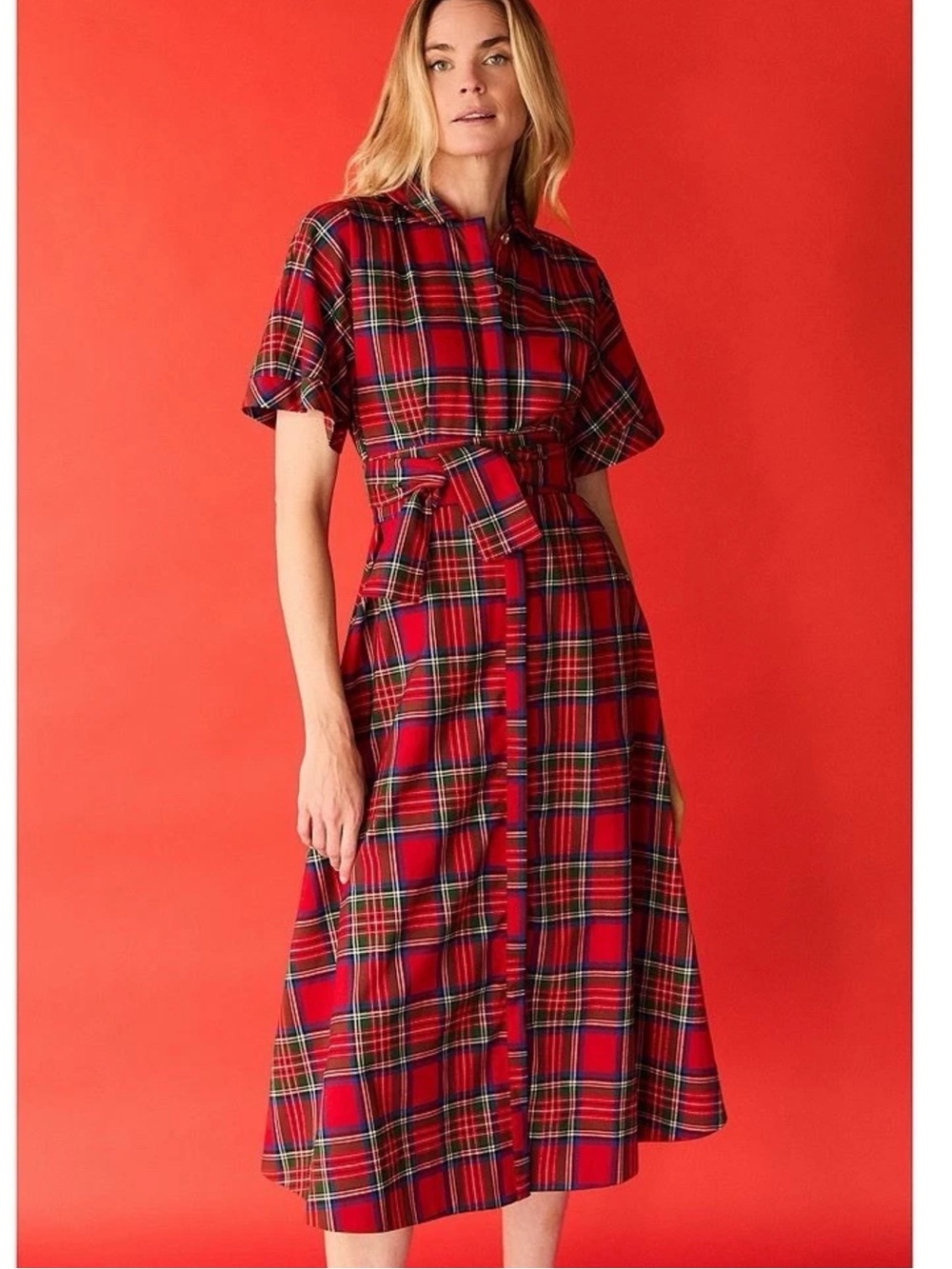 NWT Buru Donna Day Shirt Dress L Short Sleeve Contrast Bow Detail Stripe Print
